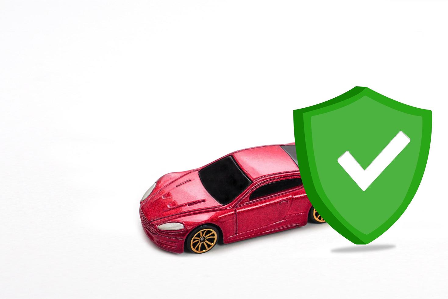 bil försäkring ikon grön eller säkerhet symbol. bil försäkring politik begrepp. foto
