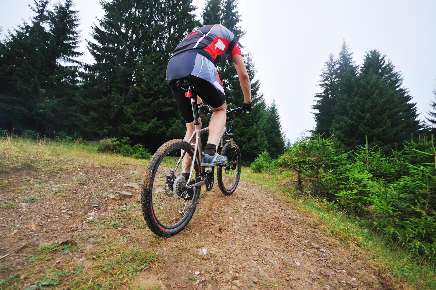 berg cykel utomhus- rida foto