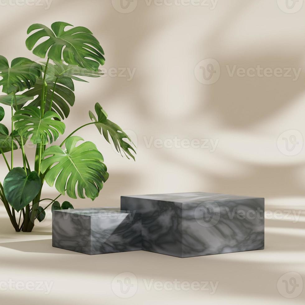 3D gör estetisk podium display för produkt marknadsföring bakgrundsillustration isolerade foto