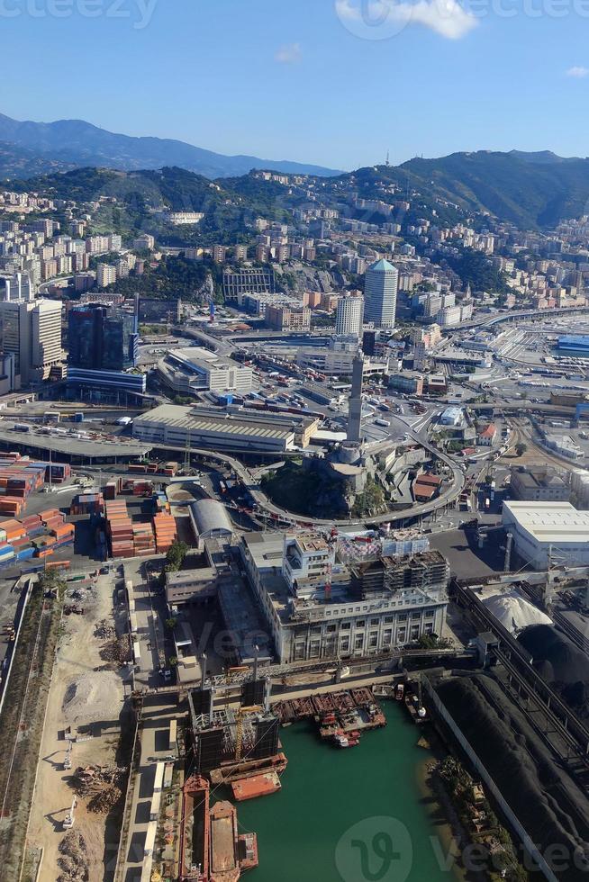 genua fyr lanterna Italien antenn se panorama foto