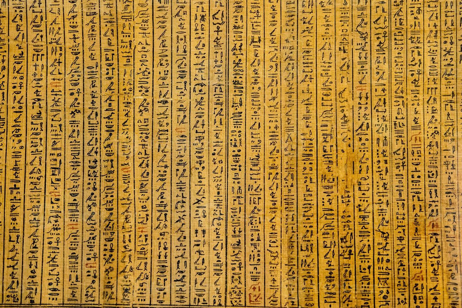 papyrus av gammal gammal egyptisk bok av död- foto