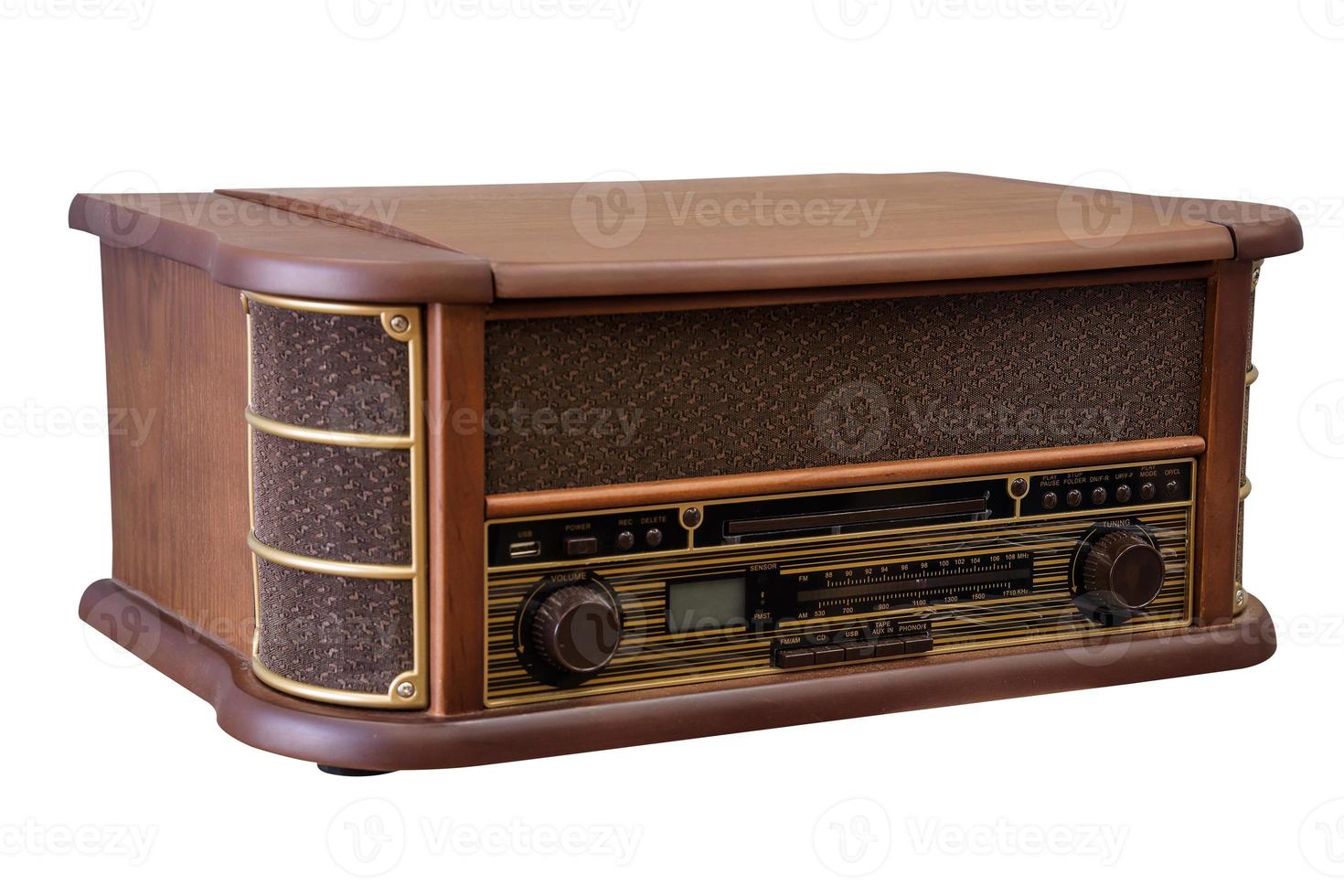 gammal retro radio isolerad. foto