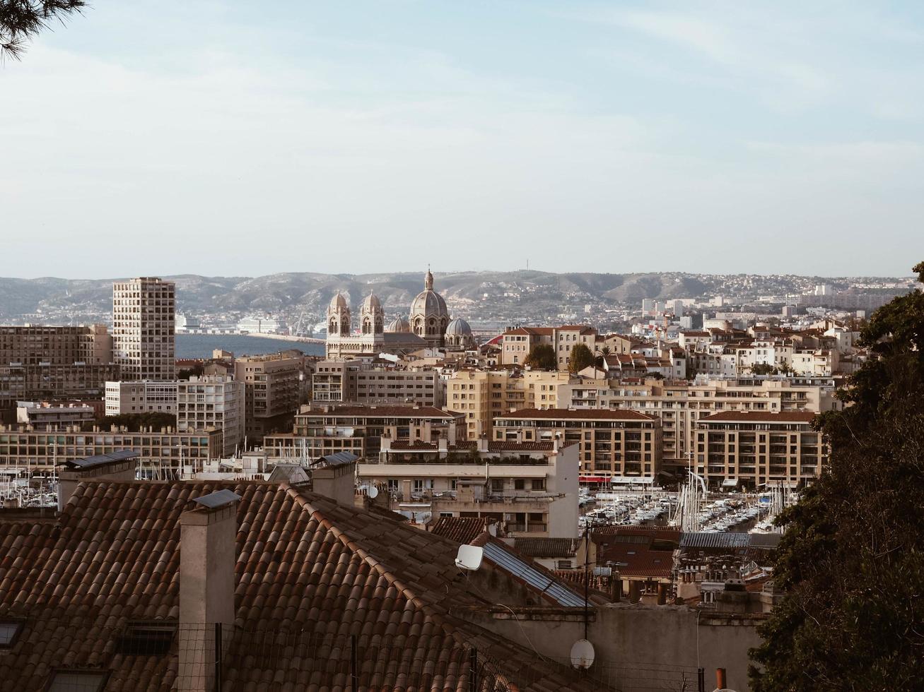 Flygfoto över staden Marseille foto