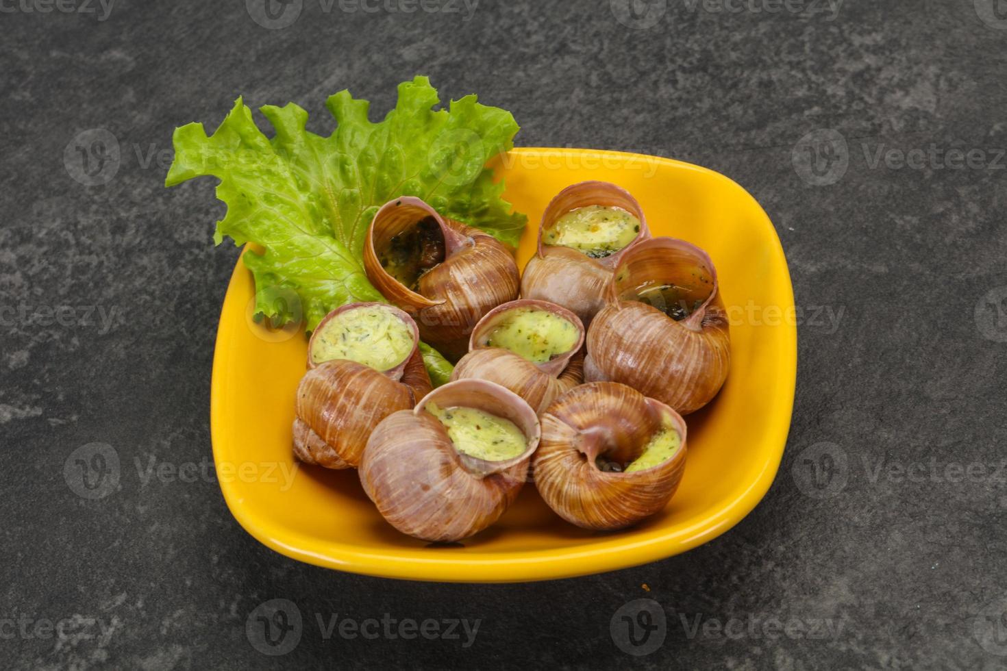 franska köket - escargot med sås foto