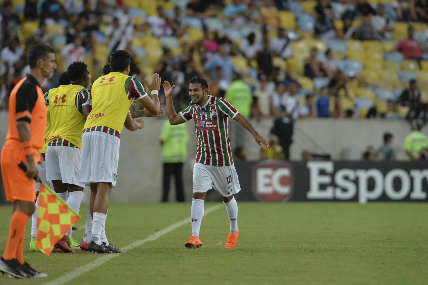 rio, Brasilien - Mars 30, 2018 - sornoza spelare i match mellan fluminense och vasco förbi de semifinal carioca mästerskap i maracana stadion foto