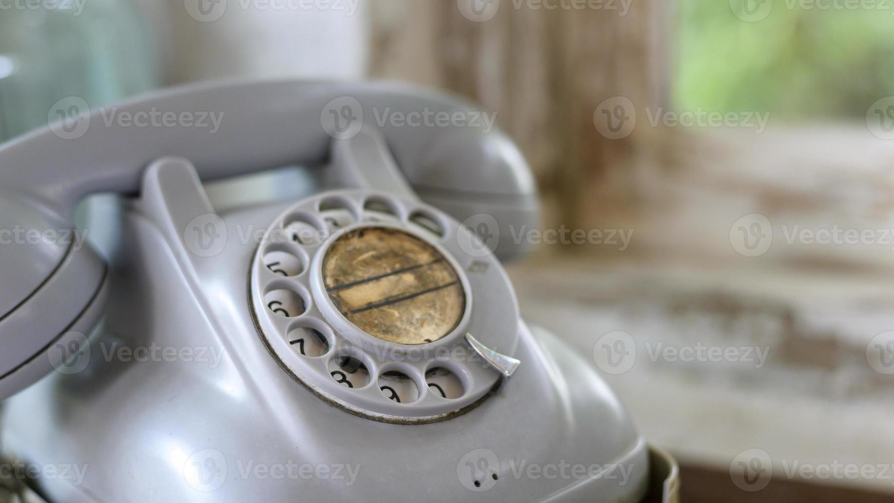 bakgrund av gammal antik årgång telefon foto