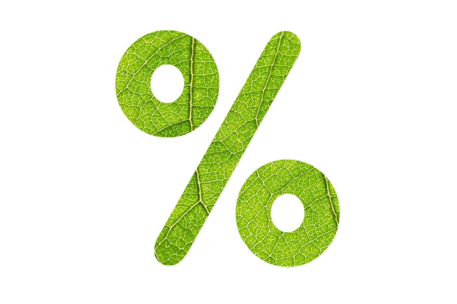 procent tecken tillverkad av löv foto