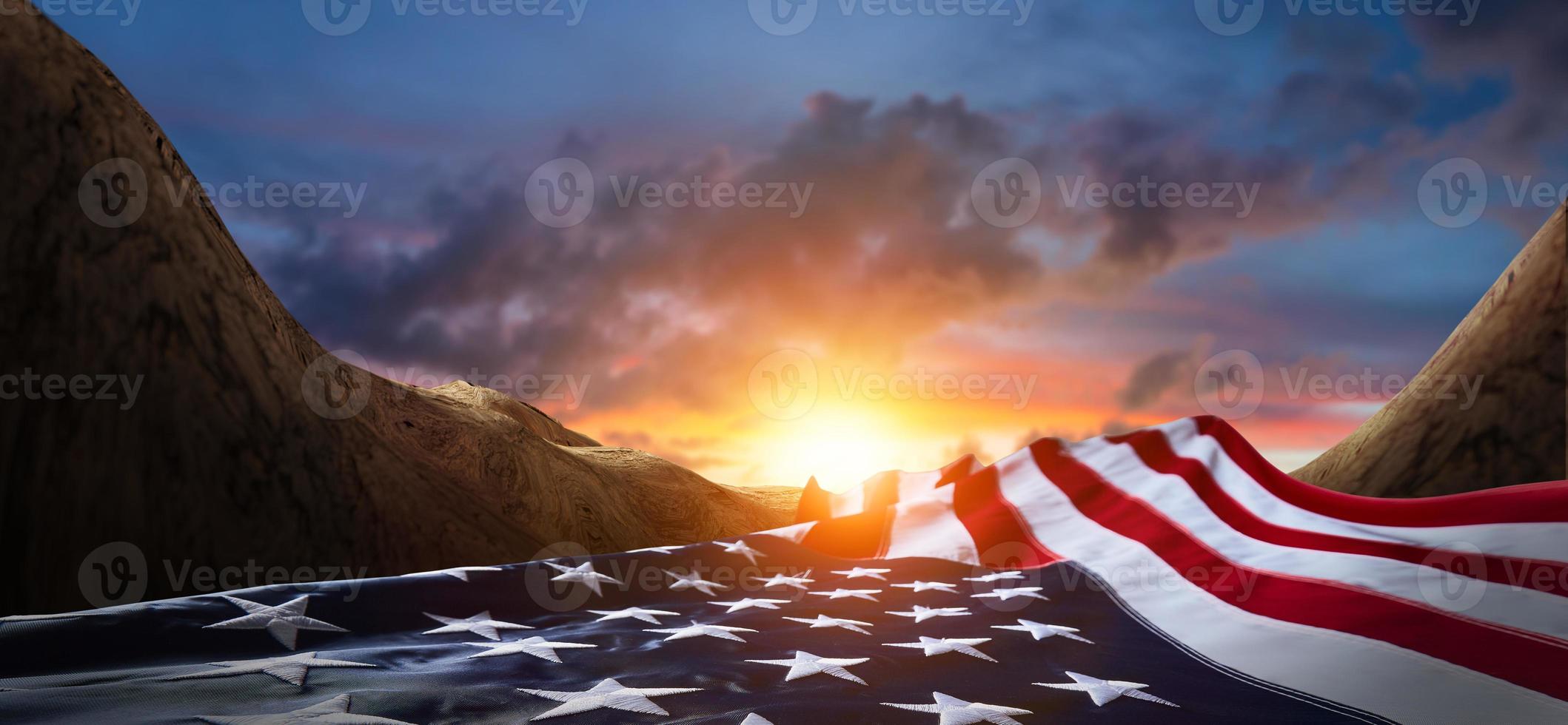 veteraner dag med USA flagga foto