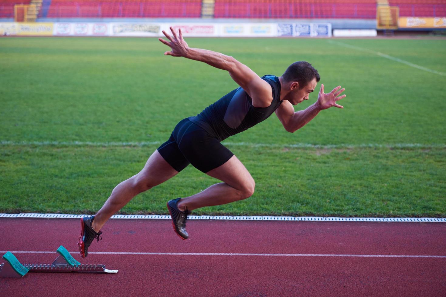 atletisk man Start foto