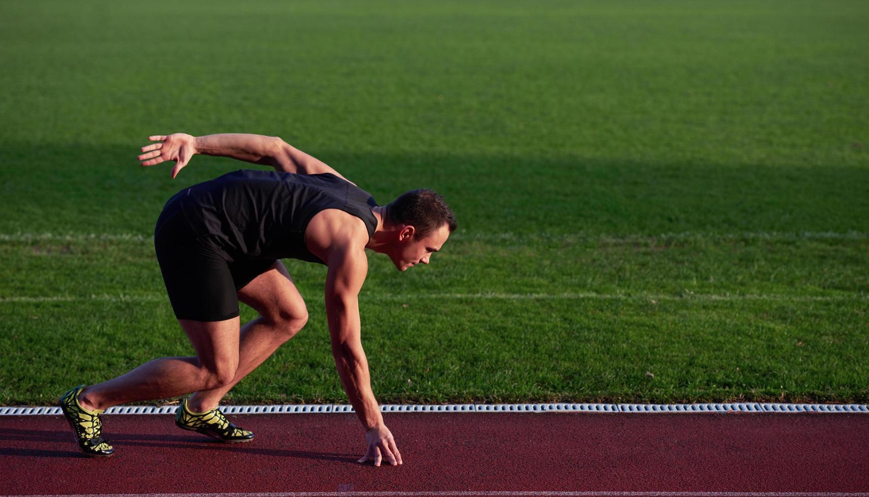 atletisk man Start foto