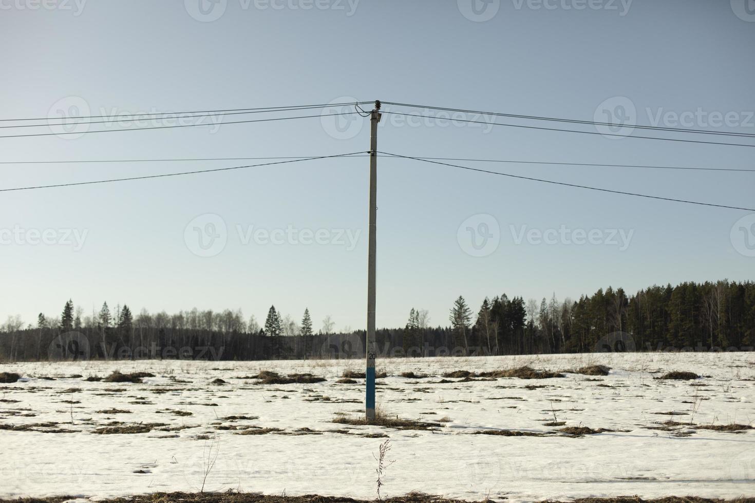 elektriska ledningar och stolpe. stadsljus. elektrisk infrastruktur i staden. foto