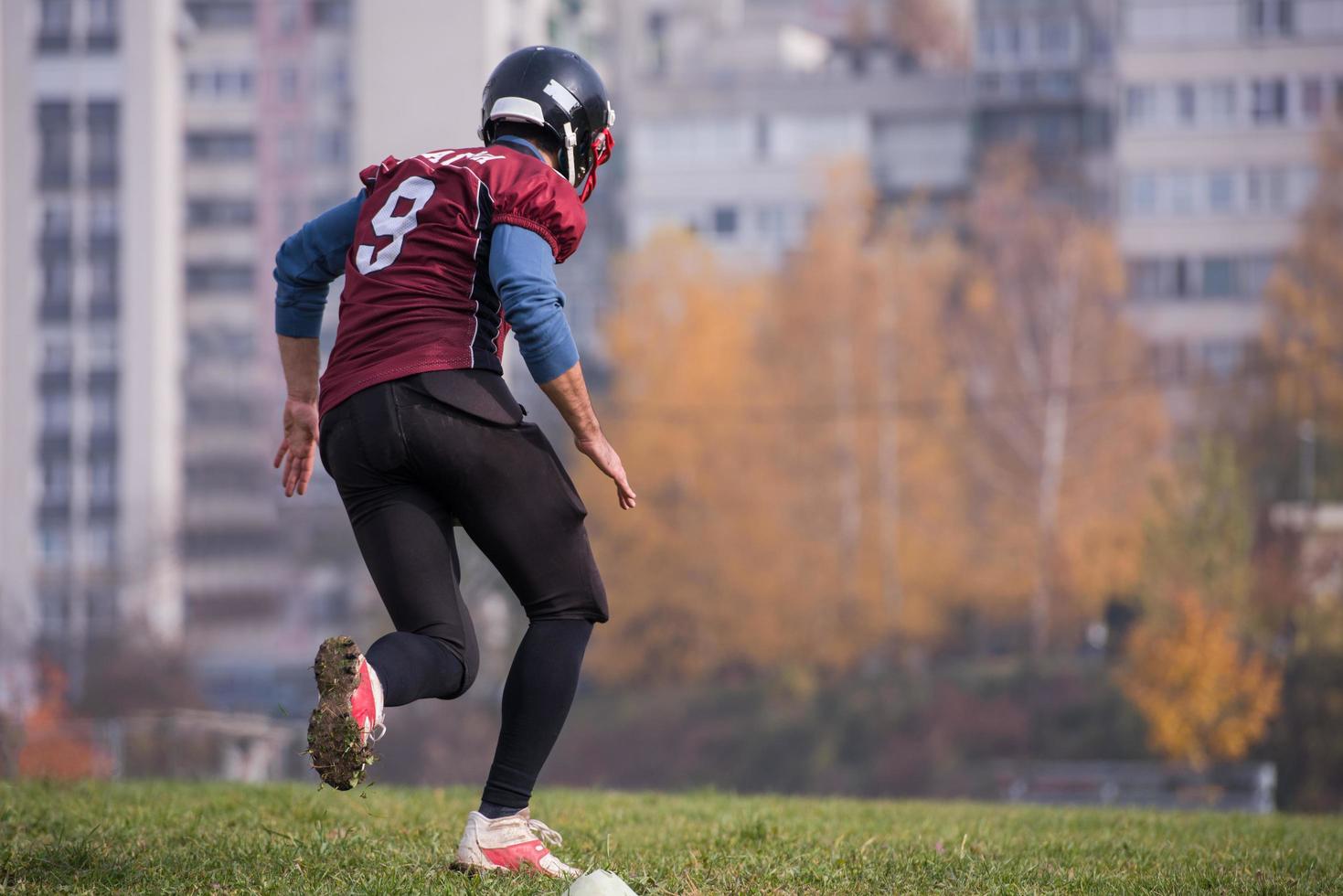 amerikan fotboll spelare i verkan foto