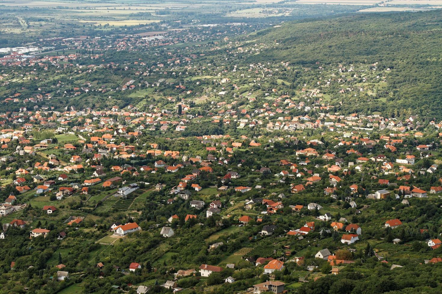 Flygfoto över förorten foto