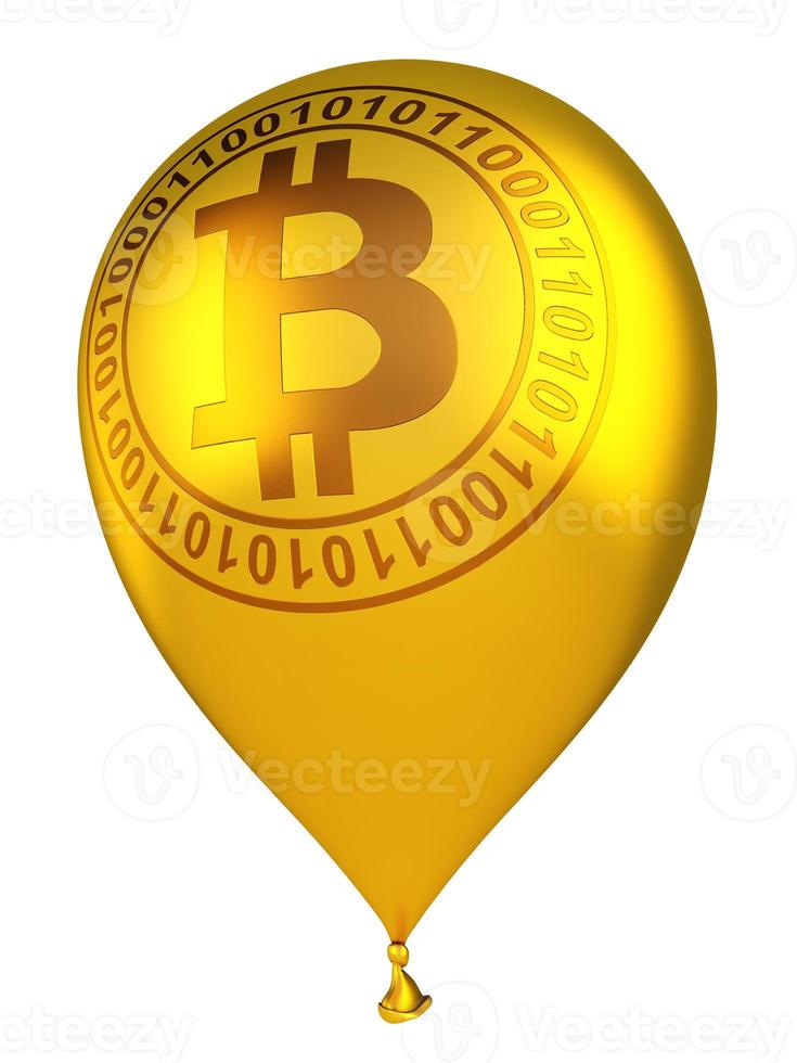 uppblåsbar boll med bitcoin foto
