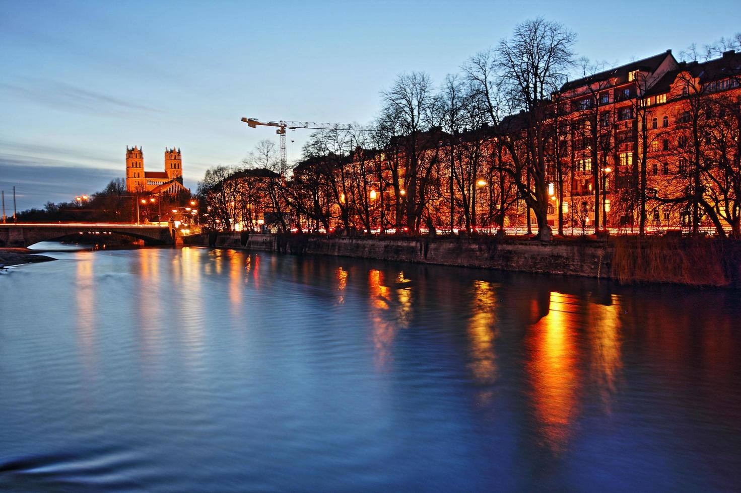 kvällslandskap i München foto