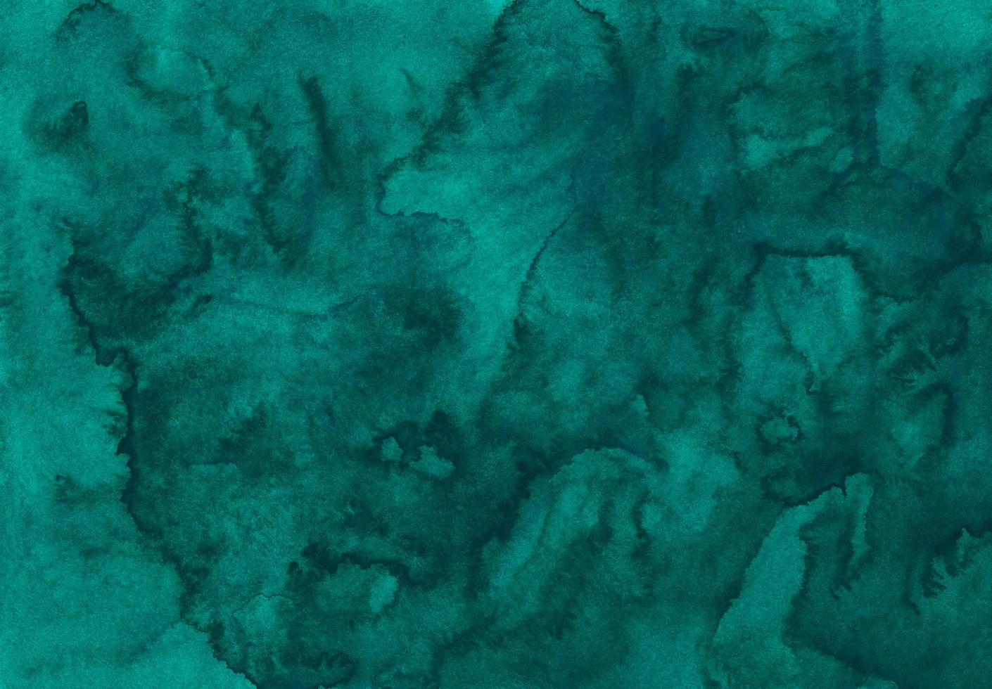 vattenfärg mörk smaragd- bakgrund textur. akvarell abstrakt grön blå bakgrund. horisontell mall, hand målad foto