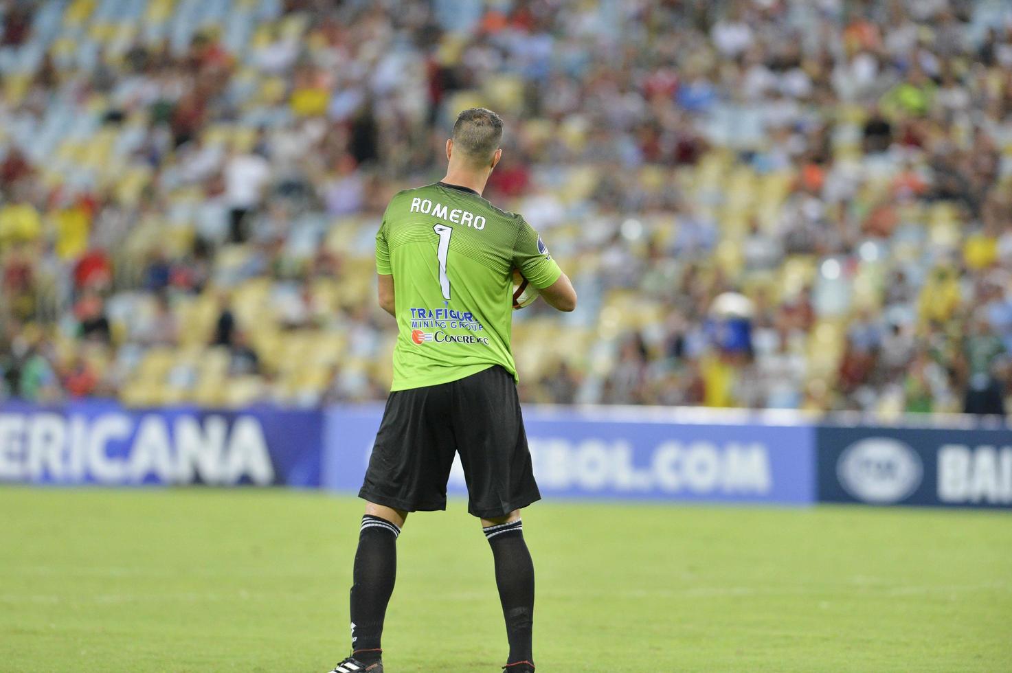 rio, Brasilien - april 11, 2018 - romero mål vårdare i match mellan fluminense och nacional potossi förbi de sulamerica mästerskap i maracana stadion foto