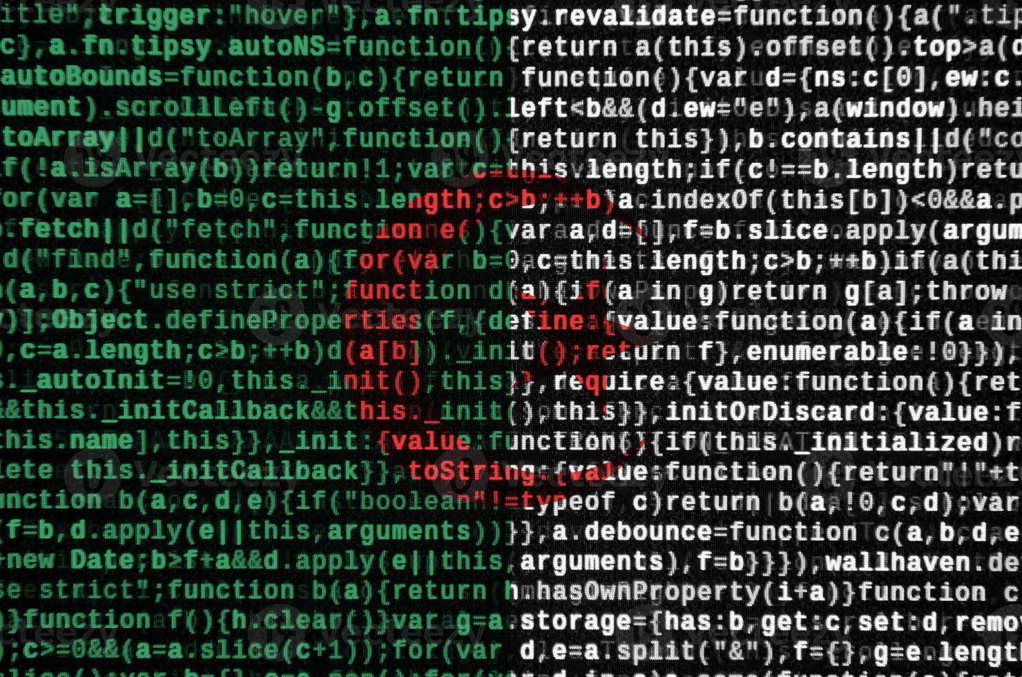 algeriet flagga är avbildad på de skärm med de program koda. de begrepp av modern teknologi och webbplats utveckling foto
