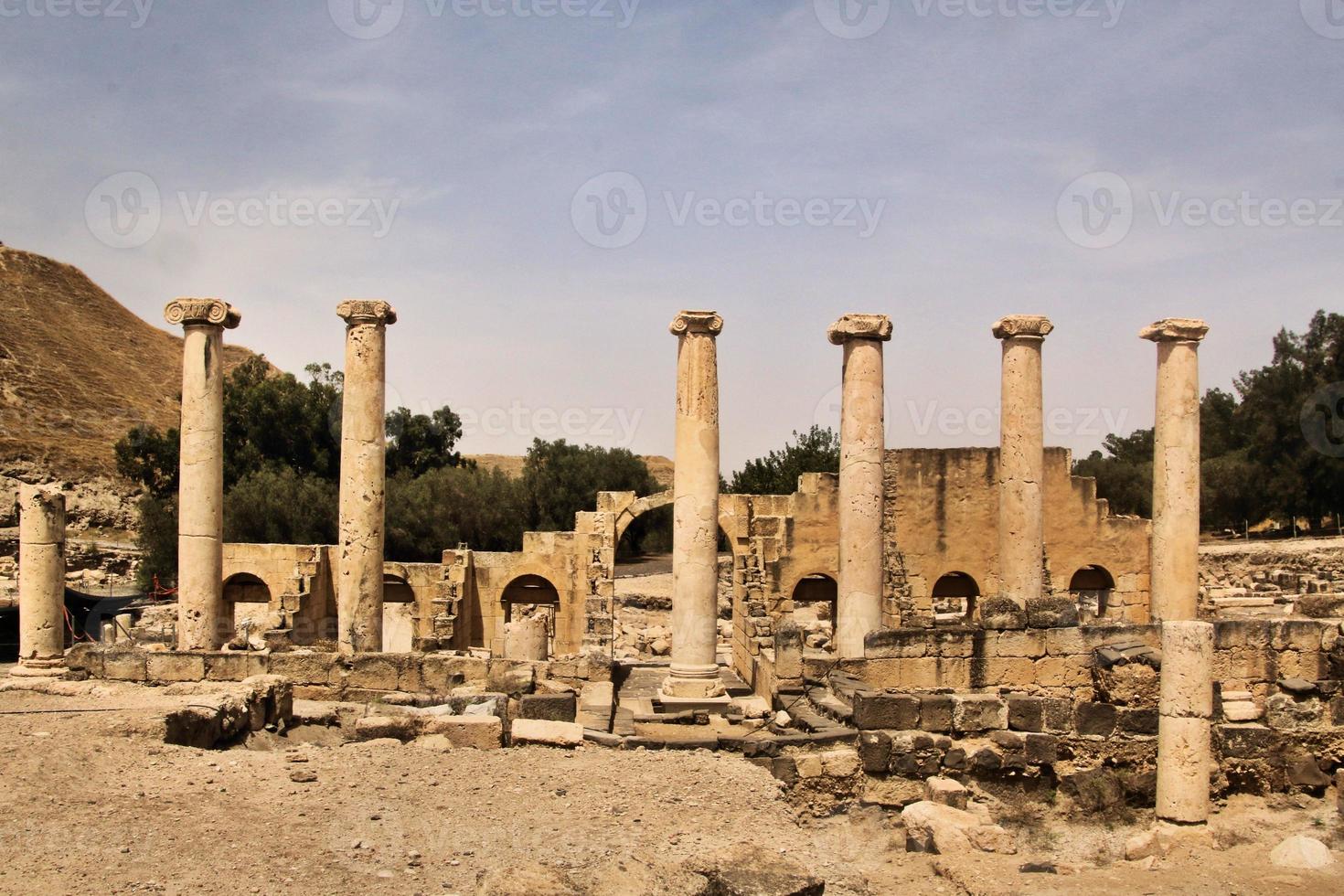 en se av de gammal roman stad av beit shean i Israel foto