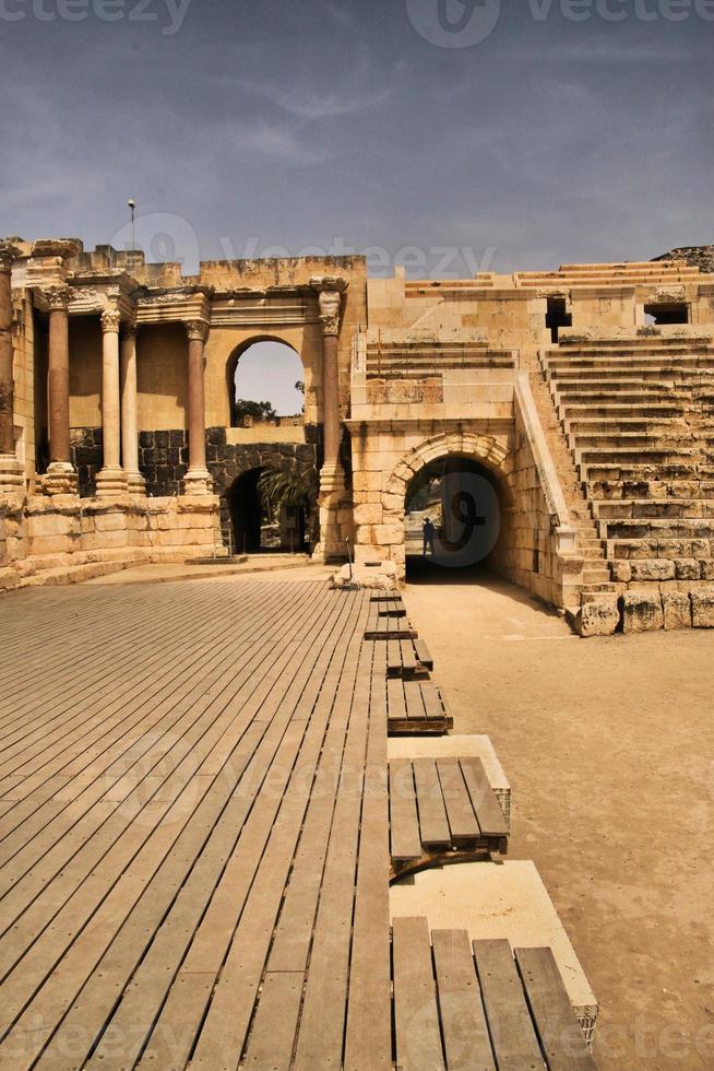 en se av de gammal roman stad av beit shean i Israel foto