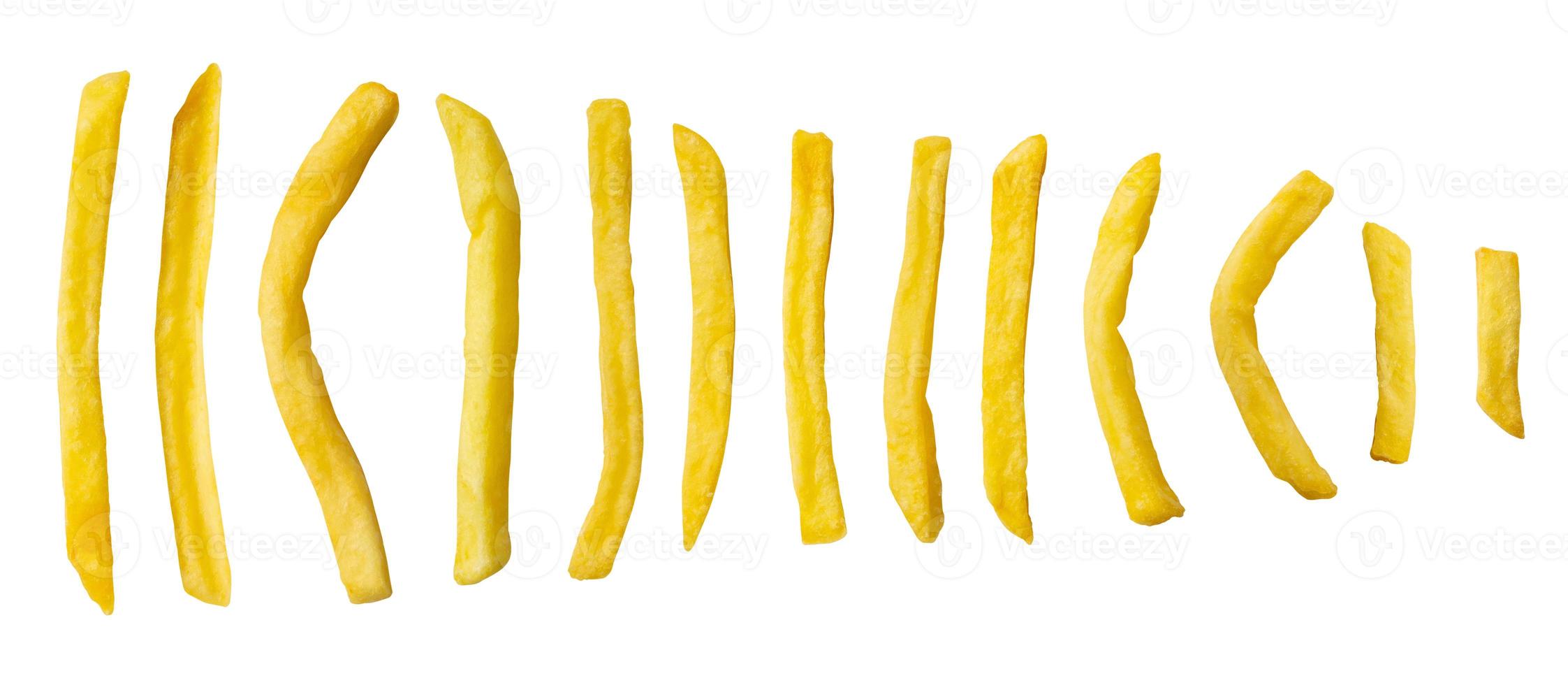 pommes frites isolerad på vit bakgrund foto