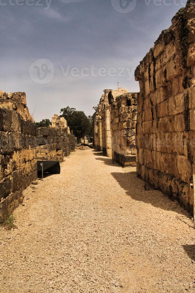 en se av de gammal roman stad av beit shean i Israel foto