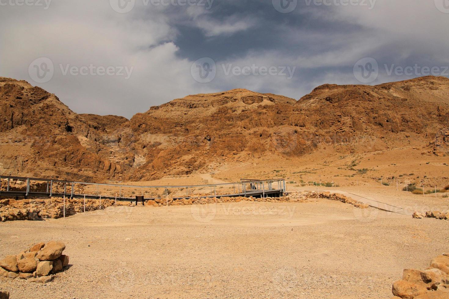 en se av qumran i Israel foto