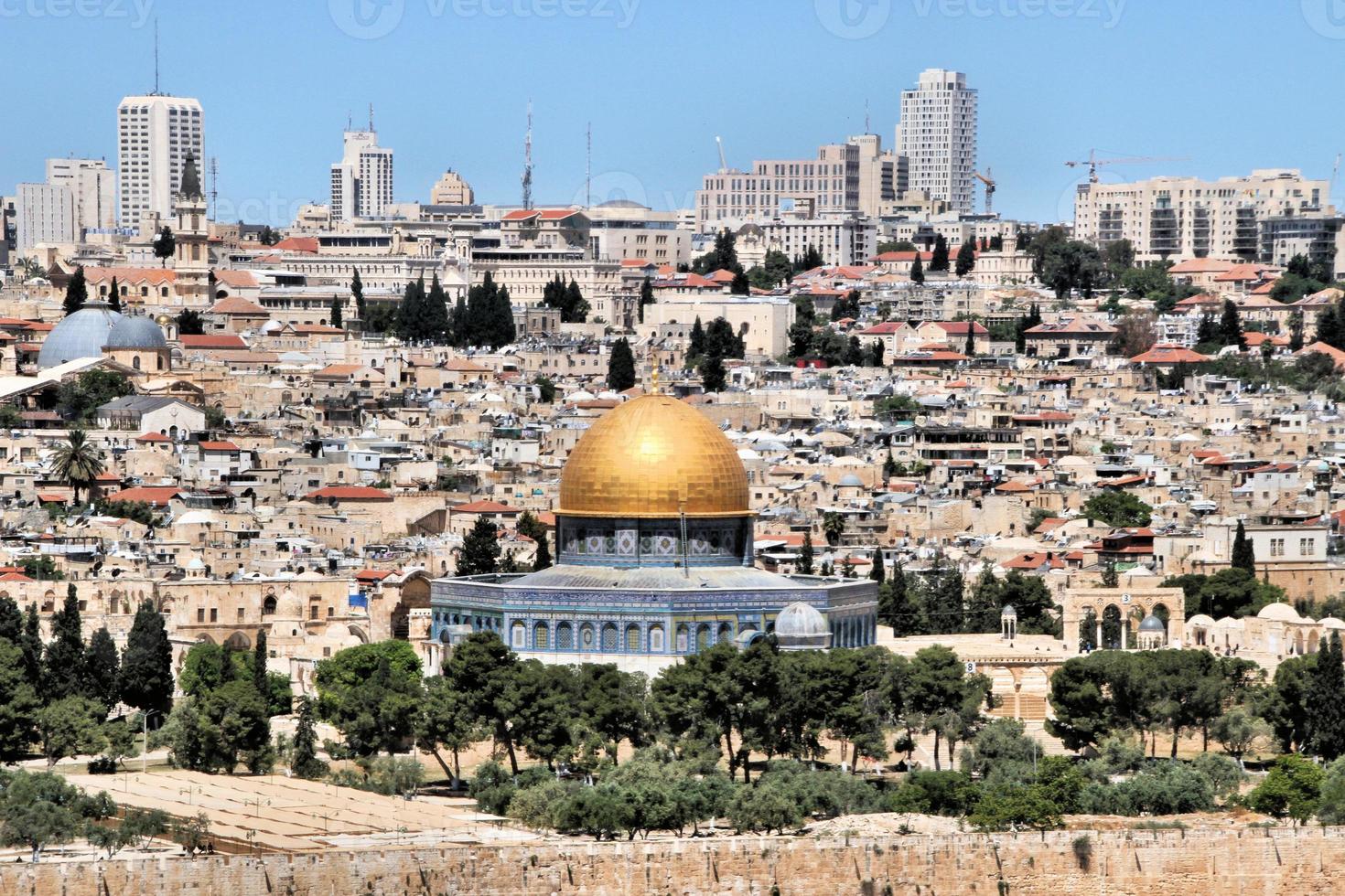 en se av jerusalem från de montera av oliver foto