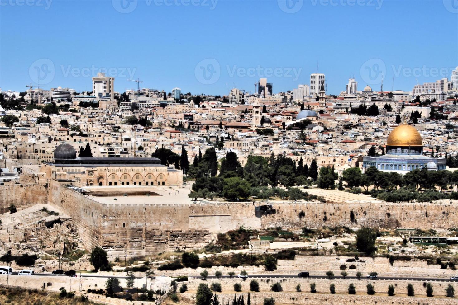en se av jerusalem från de montera av oliver foto