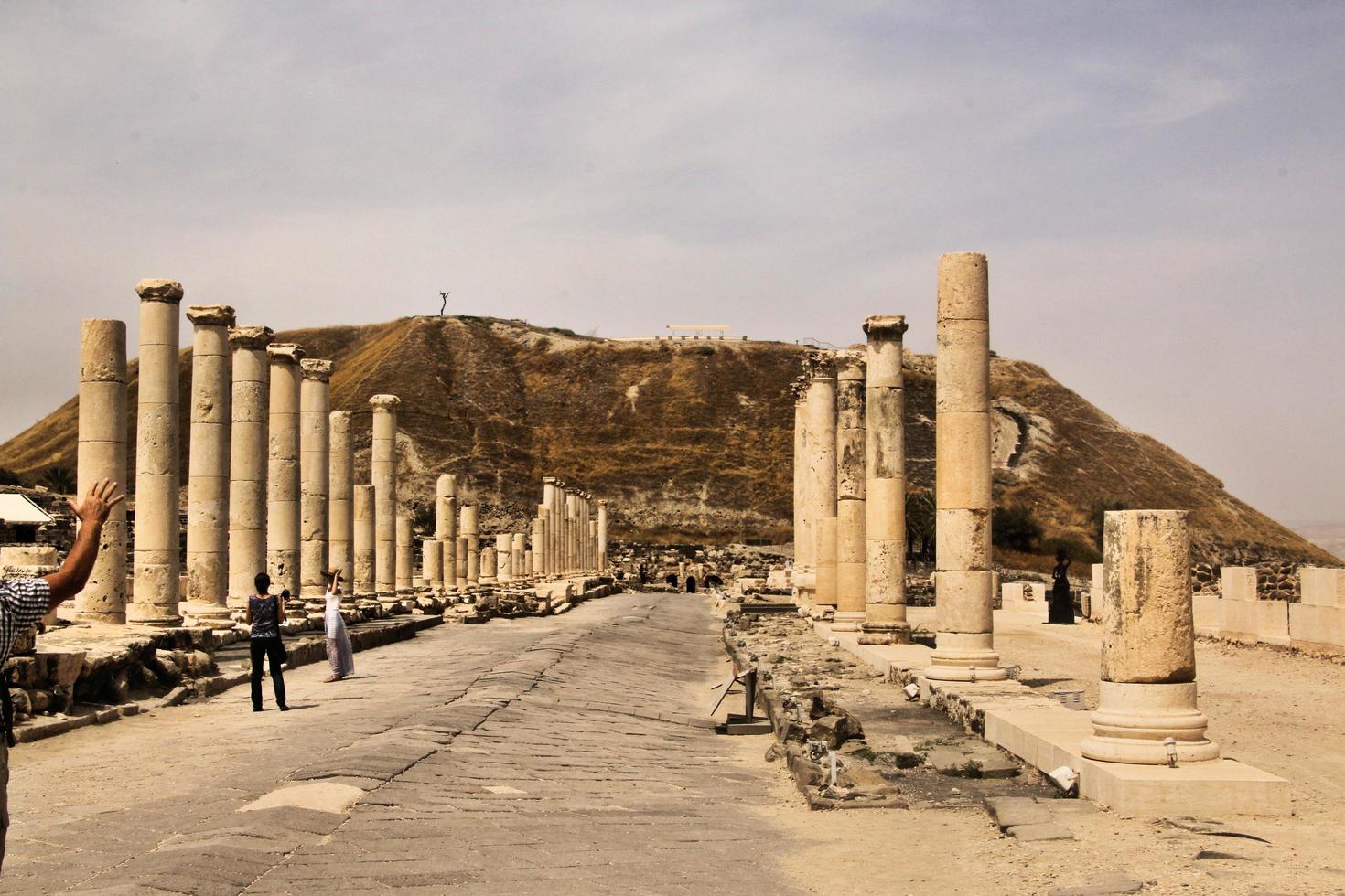 beit shean i Israel i Maj 2016. en se av de gammal roman stad av beit shean i Israel foto