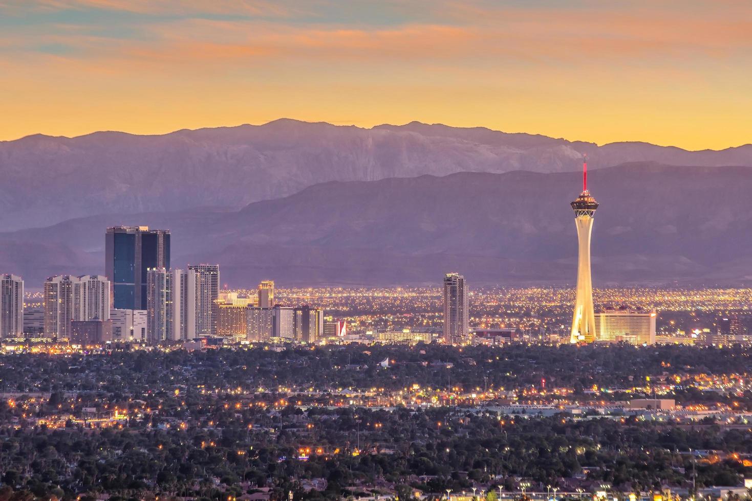 panorama stadsbild utsikt över Las Vegas foto