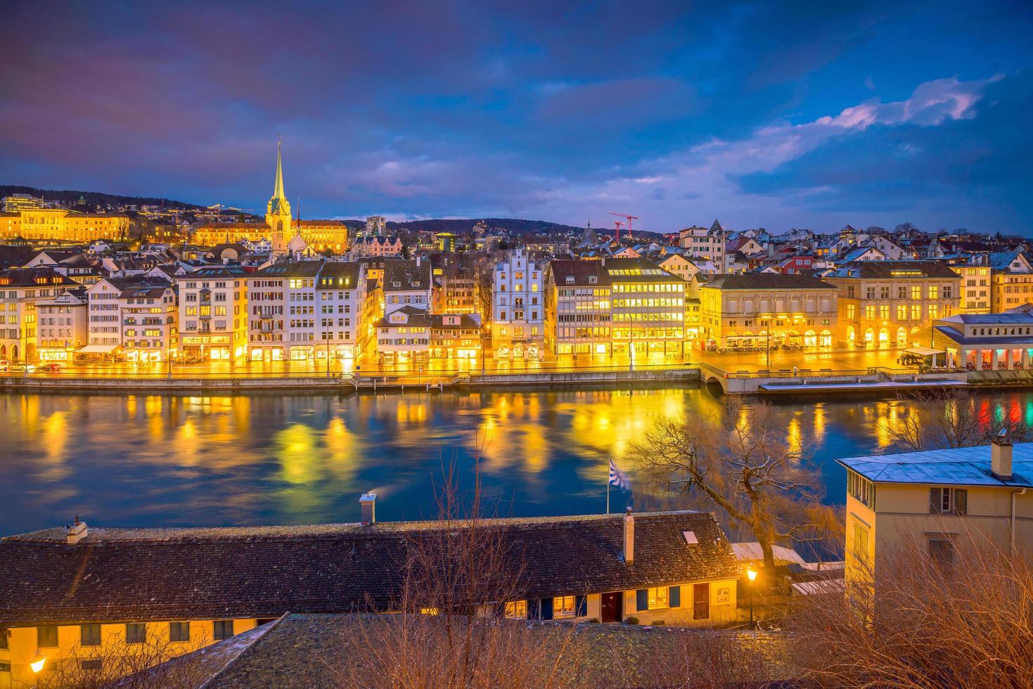 stadsbild av centrala Zürich i Schweiz foto