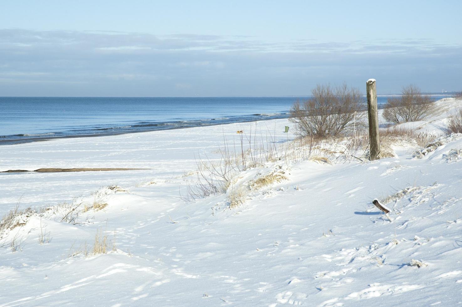 vinterlig strandsnö foto