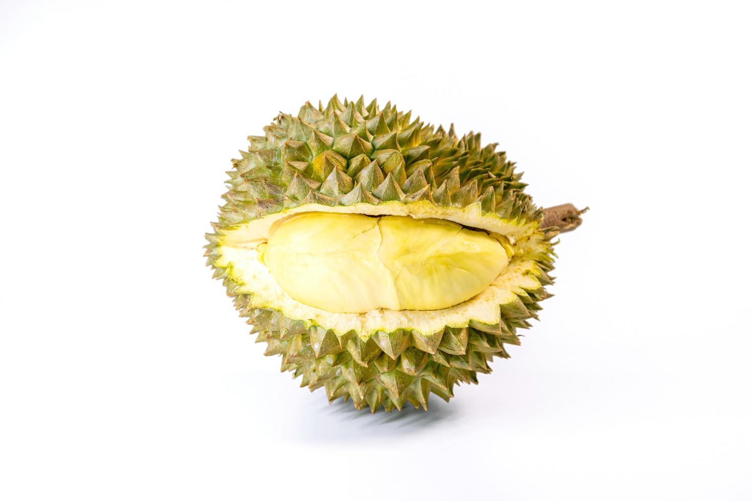 durian frukt på en vit bakgrund foto