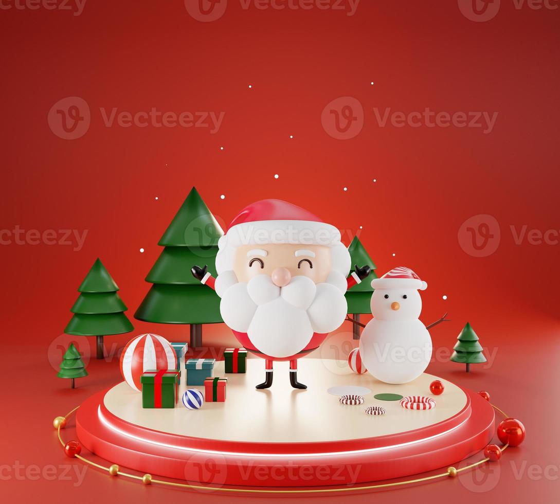 glad jul 3d illustration , 3d santa claus foto