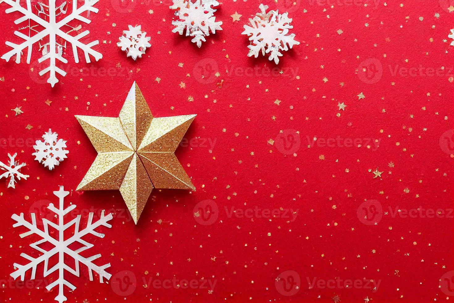 jul kopia Plats, plats hållare, baner. vinter- ornament på röd bakgrund foto