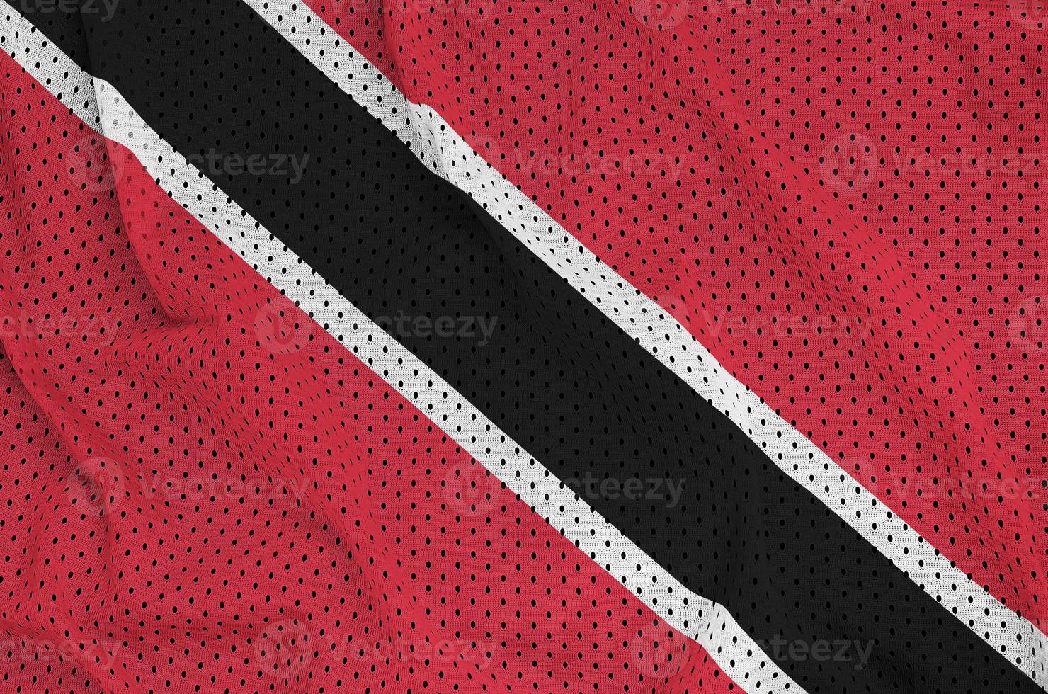 trinidad och tobago flagga tryckt på en polyester nylon- sportkläder foto