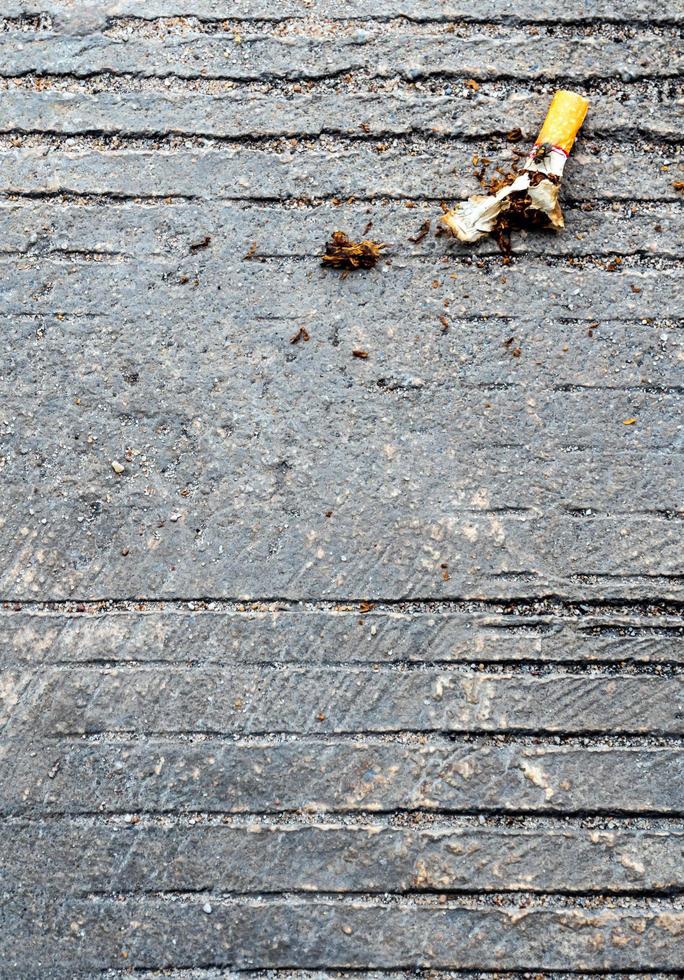 en flyga på de cigarett stånga låta ner på de betong golv foto