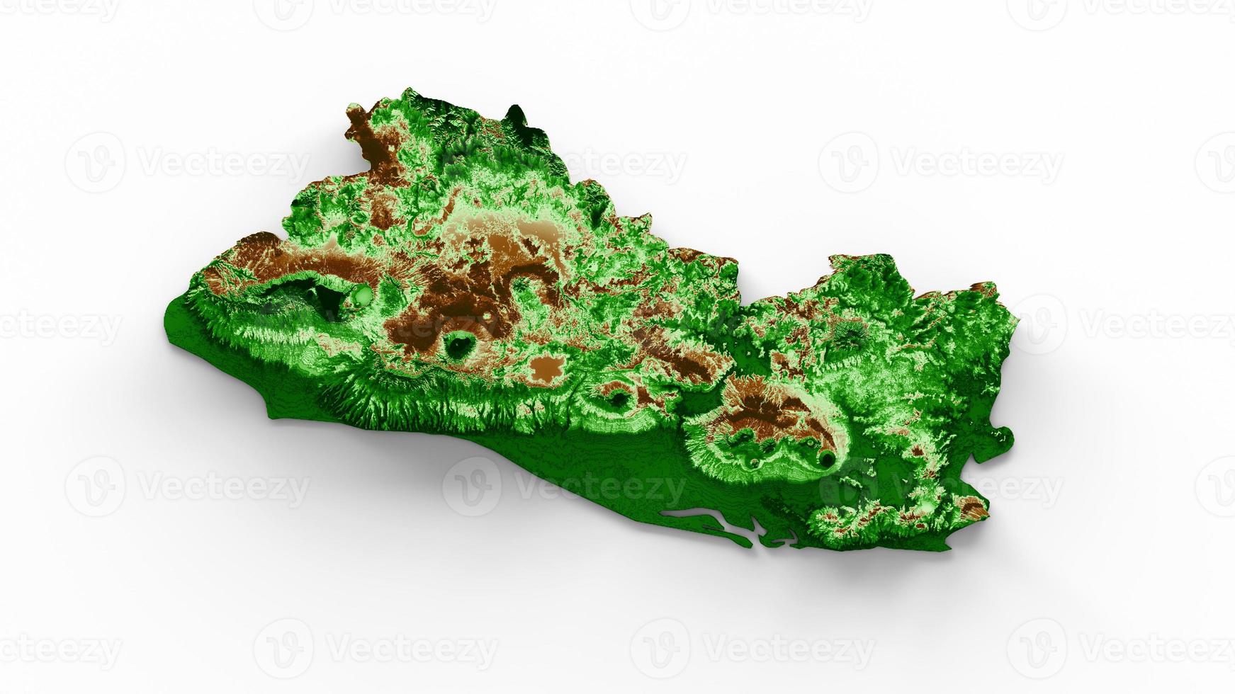 el salvador topografisk Karta 3d realistisk Karta Färg 3d illustration foto