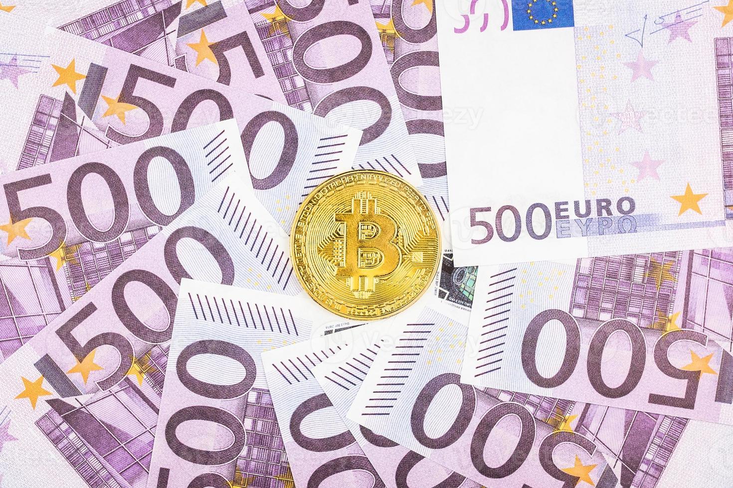 euro och bitcoin foto