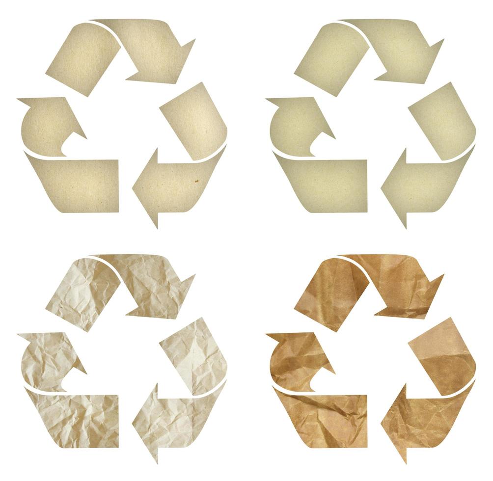 uppsättning av papper återvinning symbol isolerat foto