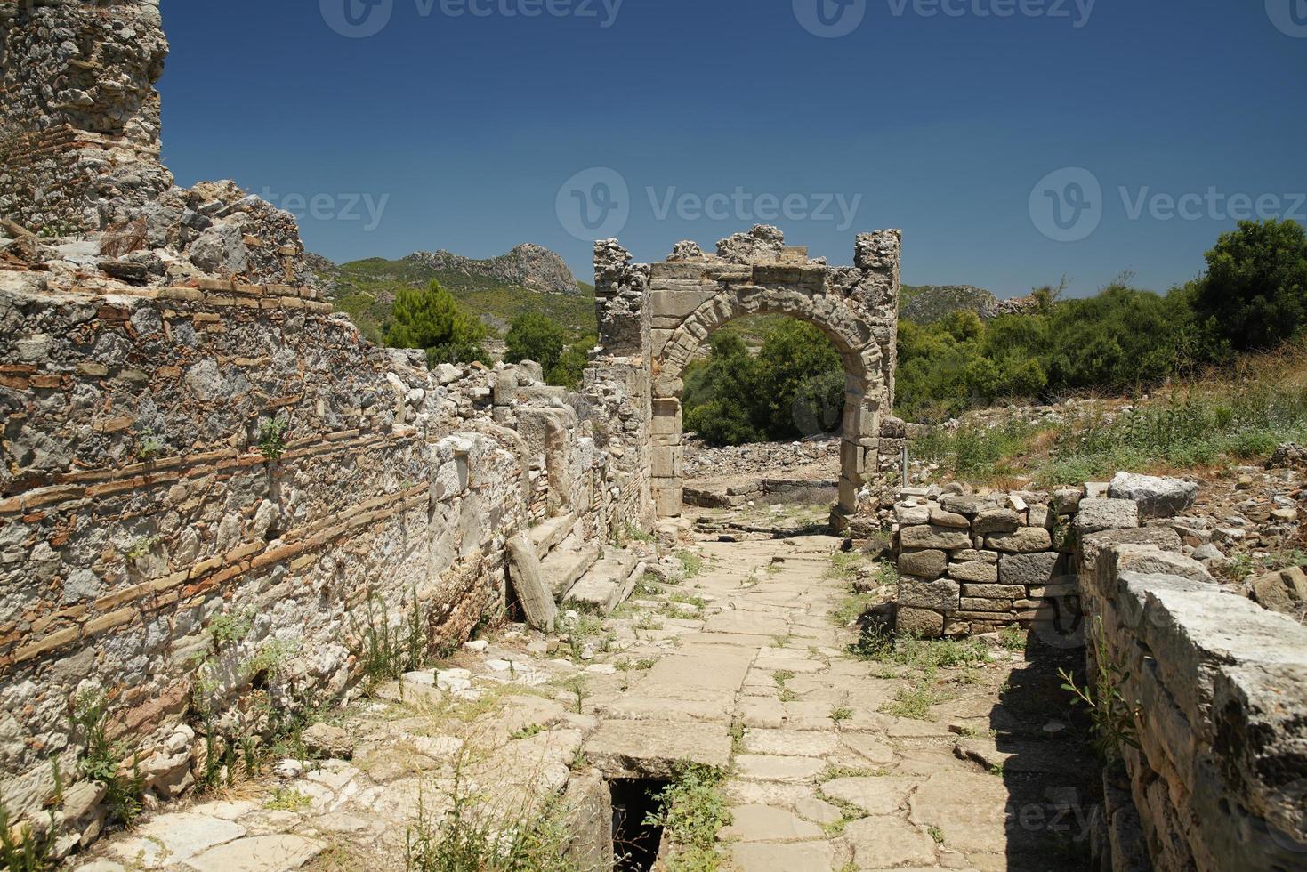 Port i aspendos gammal stad i antalya, turkiye foto