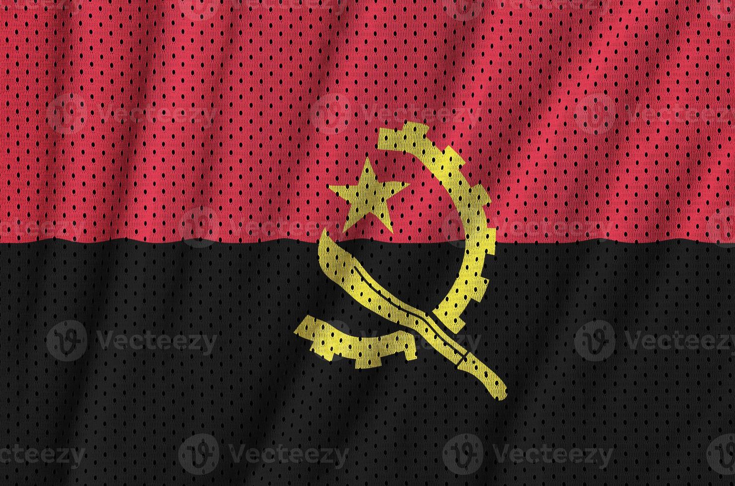 angola flagga tryckt på en polyester nylon- sportkläder maska tyg foto