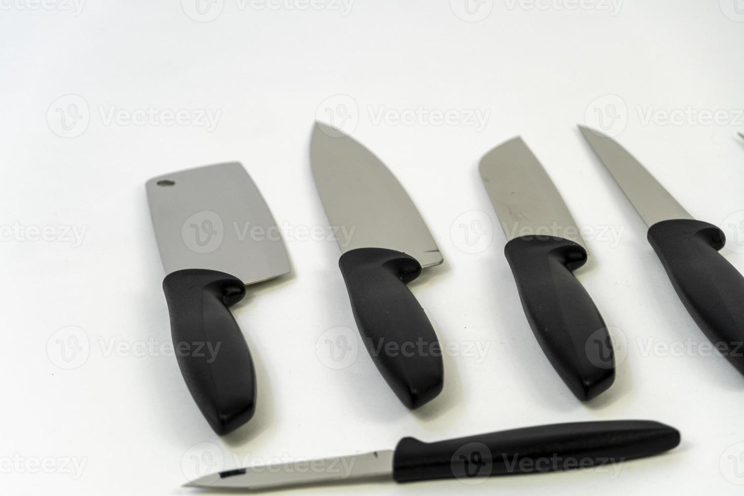 stål kök knivar, isolerat på vit, metall kök knivar, mexico foto