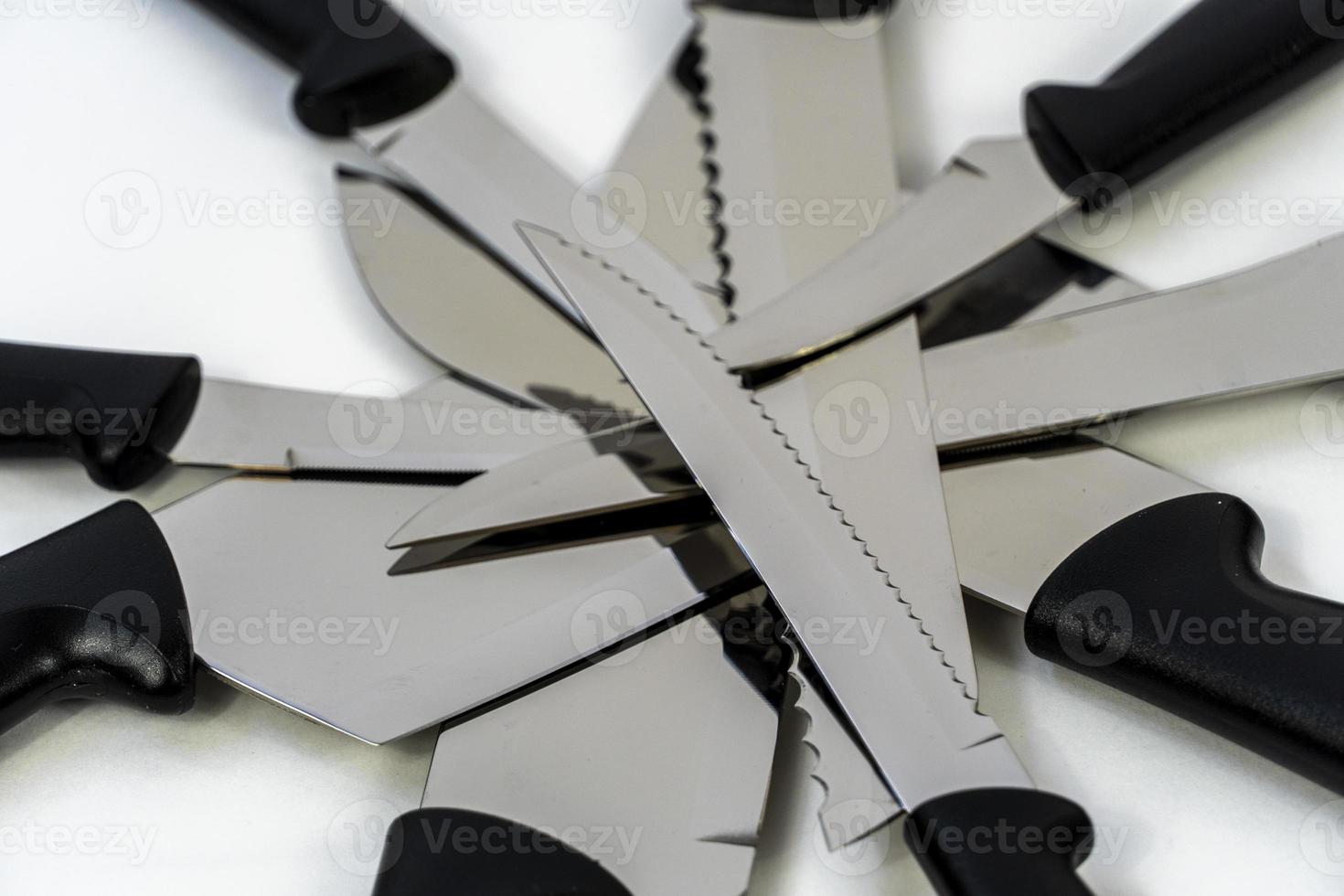 stål kök knivar, isolerat på vit, metall kök knivar, mexico foto