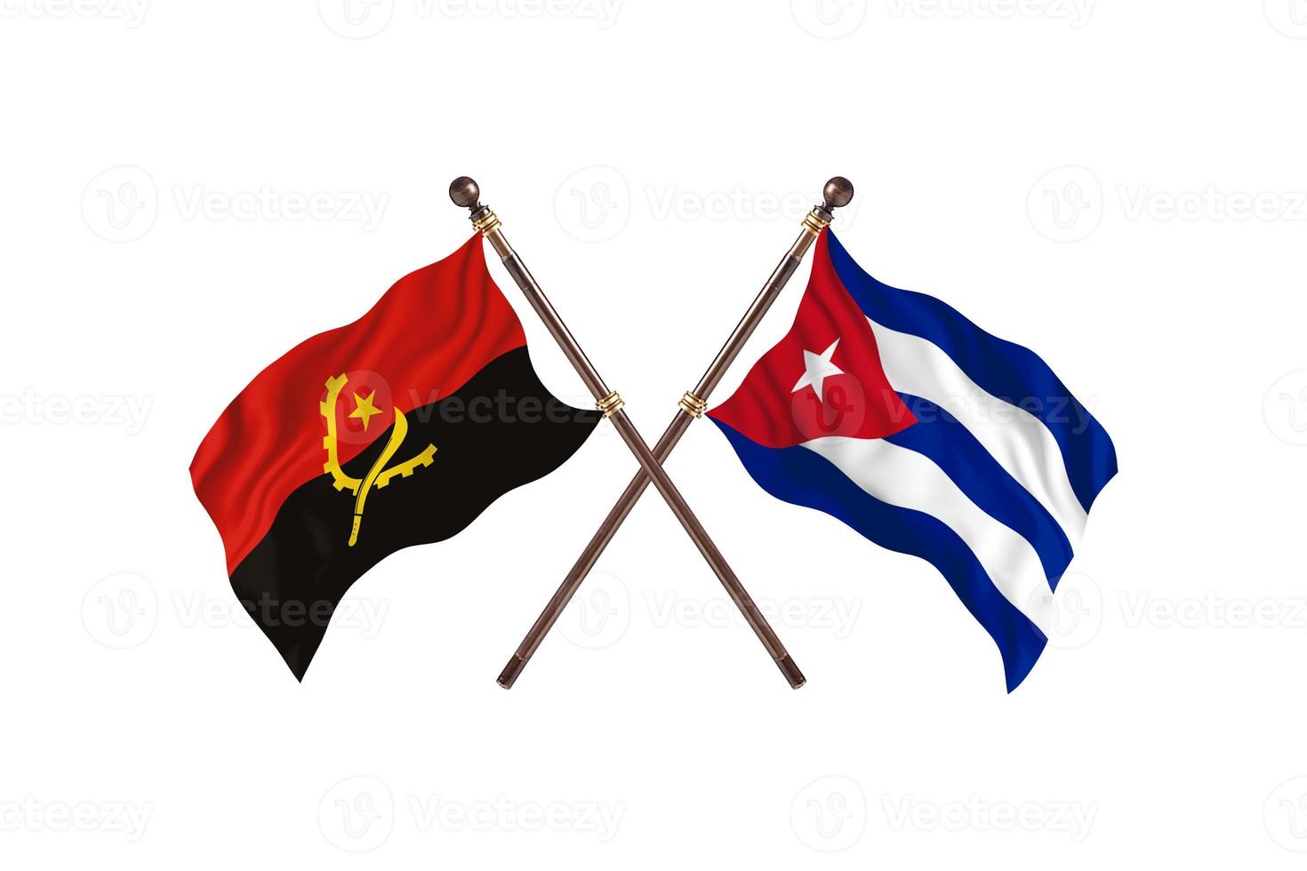 angola mot kuba två Land flaggor foto