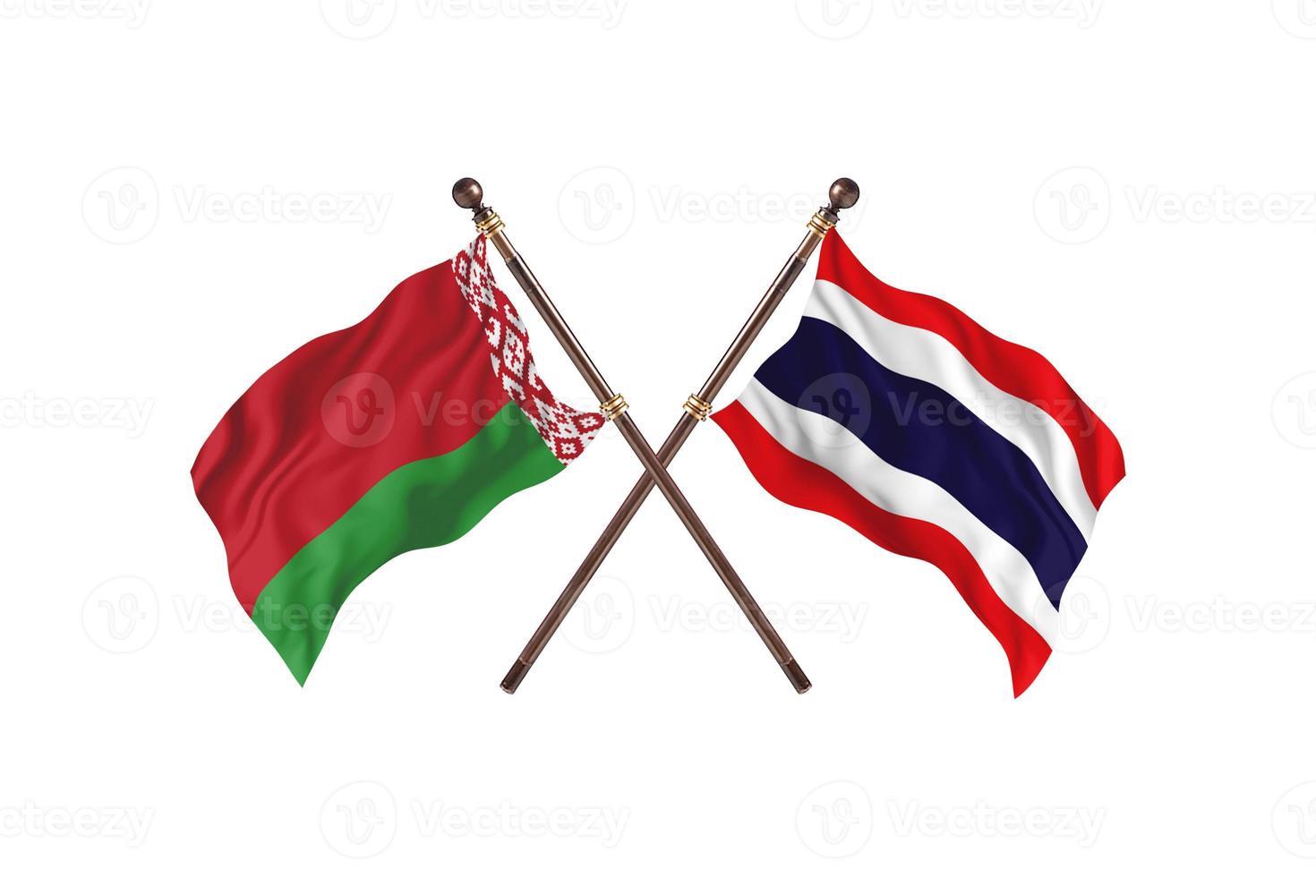 Vitryssland mot thailand två Land flaggor foto