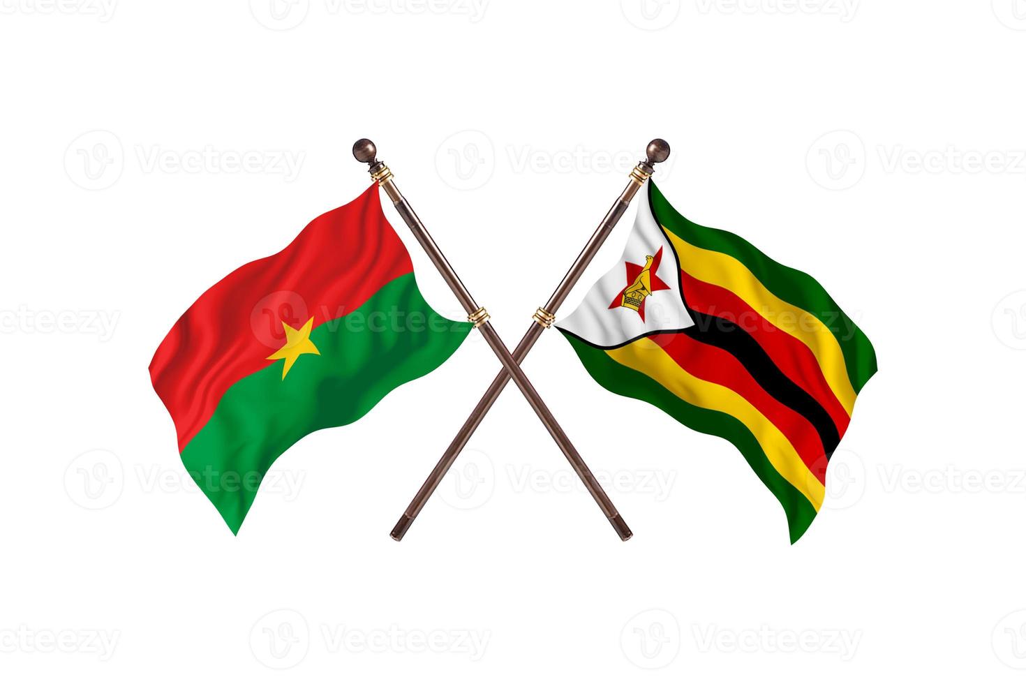 Burkina faso mot zimbabwe två Land flaggor foto