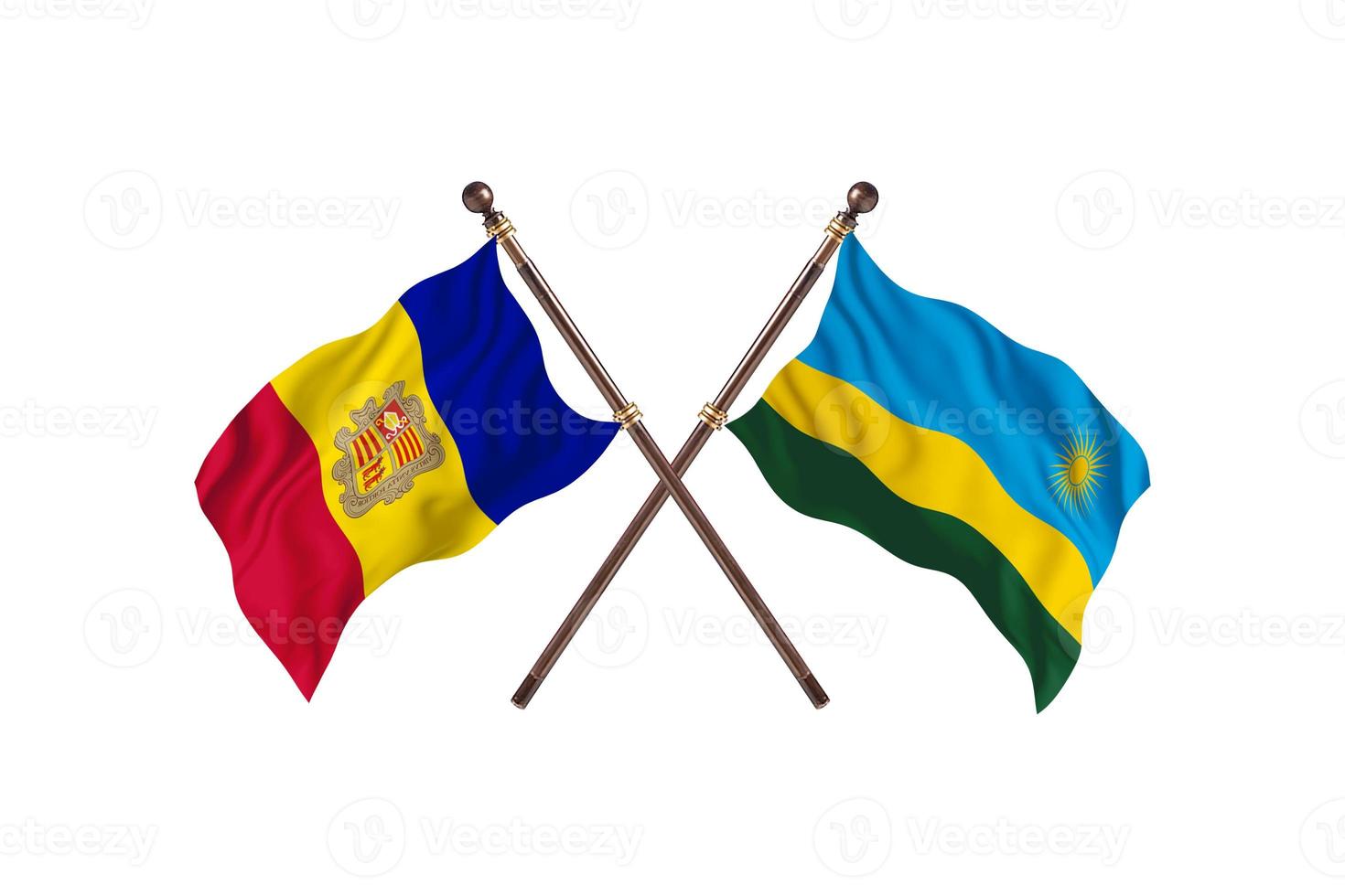 andorra mot rwanda två Land flaggor foto