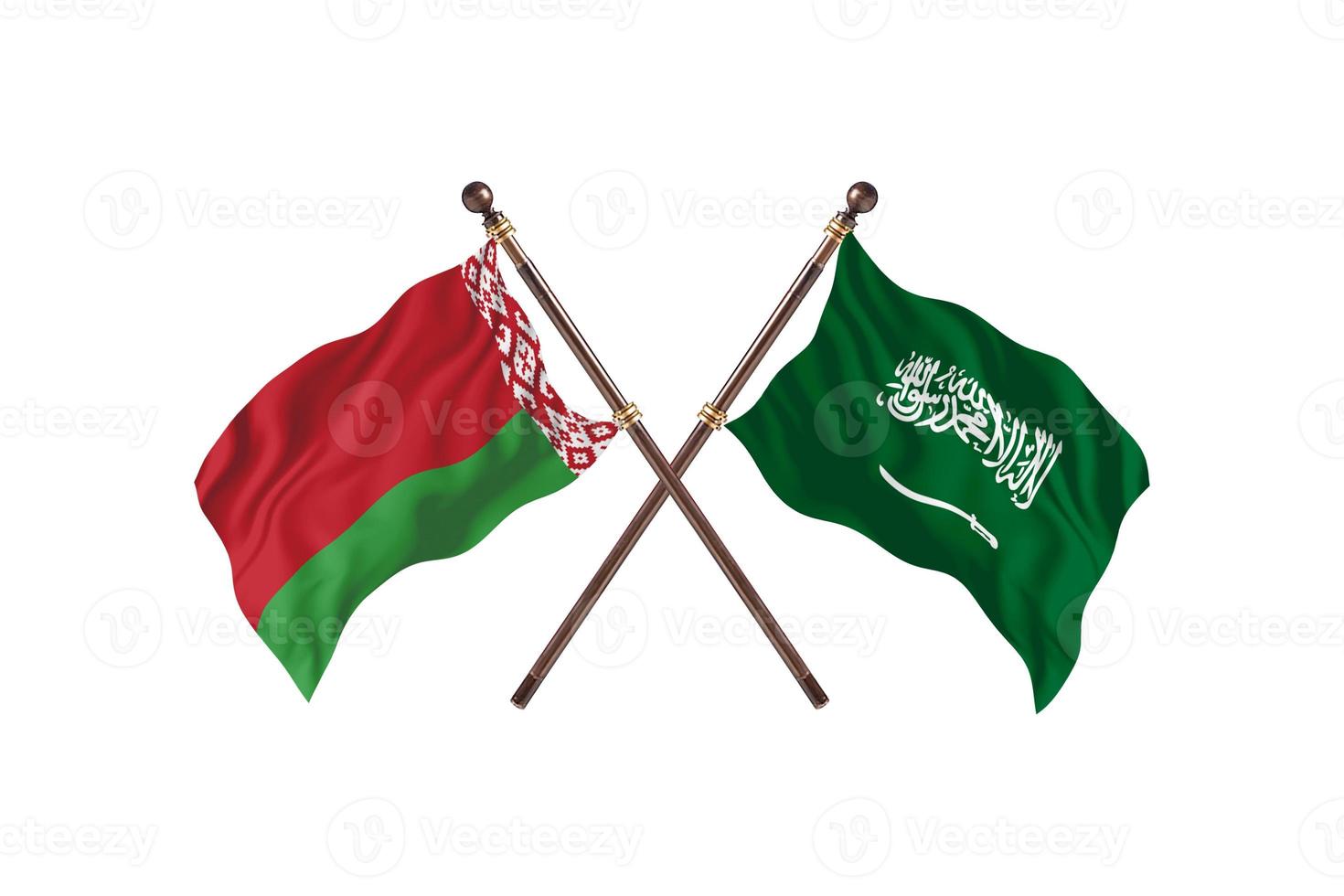 Vitryssland mot saudi arabien två Land flaggor foto